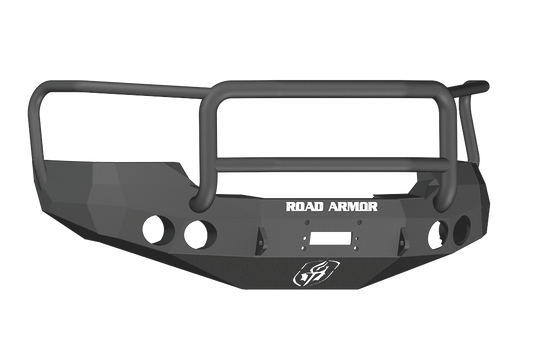 Road Armor 37405B 2008-2010 GMC Sierra 2500/3500 Front Bumper, Stealth Series, Winch-Ready, Round Light Port, Lonestar Guard, Black