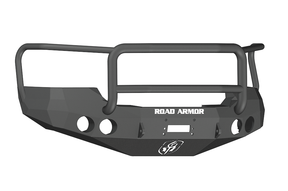 Road Armor 37405B 2008-2010 GMC Sierra 2500/3500 Front Bumper, Stealth Series, Winch-Ready, Round Light Port, Lonestar Guard, Black