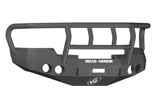 Road Armor 37602B 2008-2013 GMC Sierra 1500 Front Bumper, Stealth Series, Winch-Ready, Round Light Port, Titan II Guard, Black