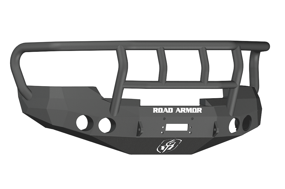 Road Armor 37602B 2008-2013 GMC Sierra 1500 Front Bumper, Stealth Series, Winch-Ready, Round Light Port, Titan II Guard, Black