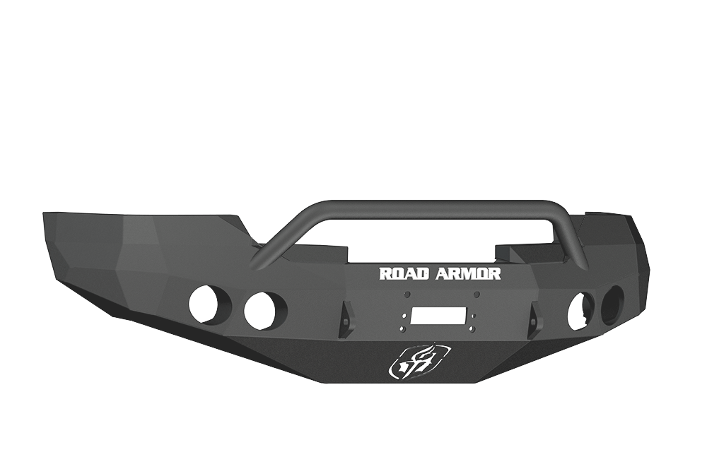 Road Armor 37604B 2008-2013 GMC Sierra 1500 Front Bumper, Stealth Series, Winch-Ready, Round Light Port, Pre-Runner Guard, Black