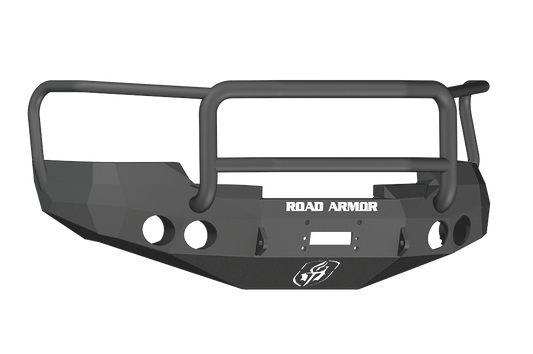 Road Armor 37605B 2008-2013 GMC Sierra 1500 Front Bumper, Stealth Series, Winch-Ready, Round Light Port, Lonestar Guard, Black