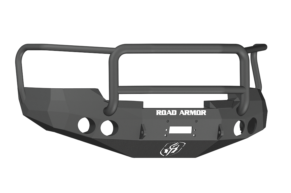Road Armor 37605B 2008-2013 GMC Sierra 1500 Front Bumper, Stealth Series, Winch-Ready, Round Light Port, Lonestar Guard, Black