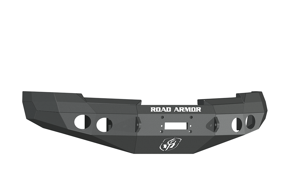 Road Armor 37700B 2008-2013 Chevy Silverado 1500 Front Bumper, Stealth Series, Winch-Ready, Round Light Port, Black