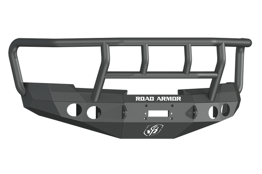 Road Armor 37702B 2008-2013 Chevy Silverado 1500 Front Bumper, Stealth Series, Winch-Ready, Round Light Port, Titan II Guard, Black