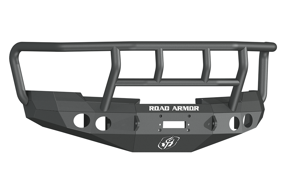 Road Armor 37702B 2008-2013 Chevy Silverado 1500 Front Bumper, Stealth Series, Winch-Ready, Round Light Port, Titan II Guard, Black