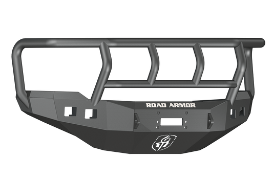 Road Armor 382R2B 2011-2014 Chevy Silverado 2500/3500 Front Bumper, Stealth Series, Winch Ready, Square Light Port, Titan II Guard, Black