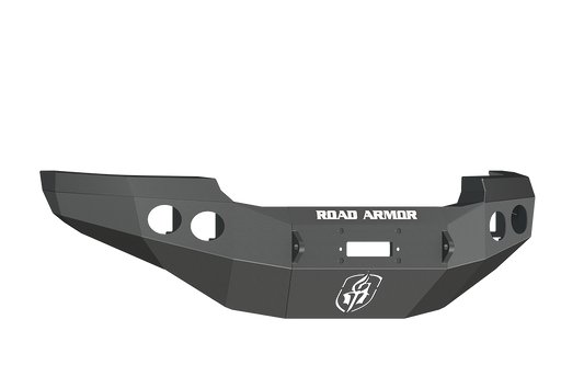 Road Armor 38400B 2011-2014 GMC Sierra 2500/3500 Front Bumper, Winch-Ready, Round Fog Light Hole, Black