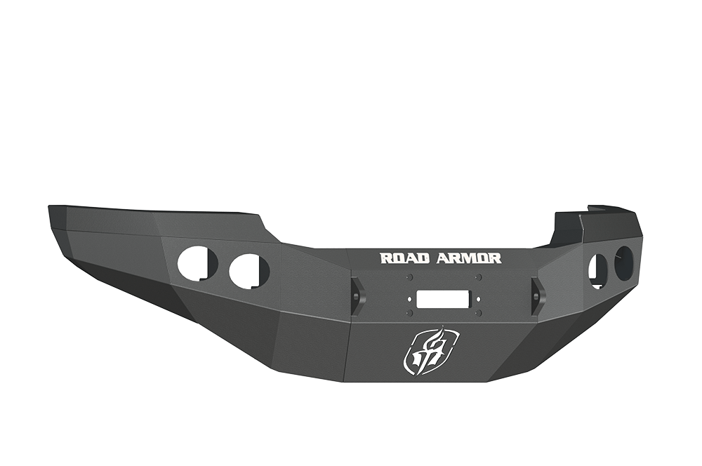 Road Armor 38400B 2011-2014 GMC Sierra 2500/3500 Front Bumper, Winch-Ready, Round Fog Light Hole, Black
