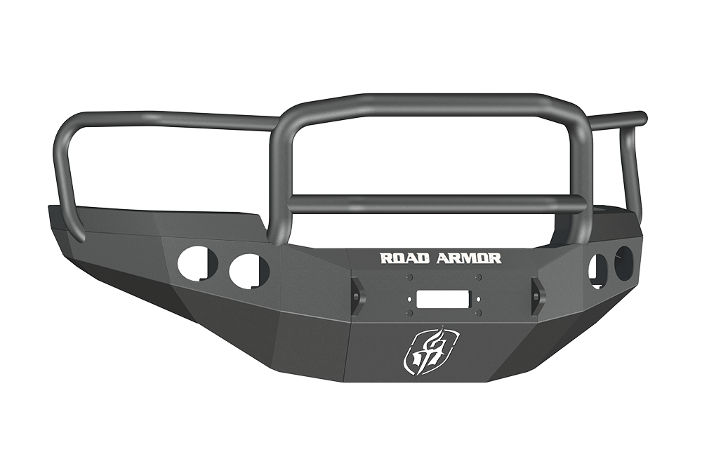 Road Armor 38405B 2011-2014 GMC Sierra 2500/3500 Front Bumper, Stealth Series, Winch-Ready, Round Fog Light Hole, Lonestar Guard, Black