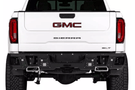 Bodyguard DGC19ANLT heavy duty aftermarket back bumper for 2019-2025 GMC Sierra 1500, durable truck bumper replacement designed for dual exhaust models