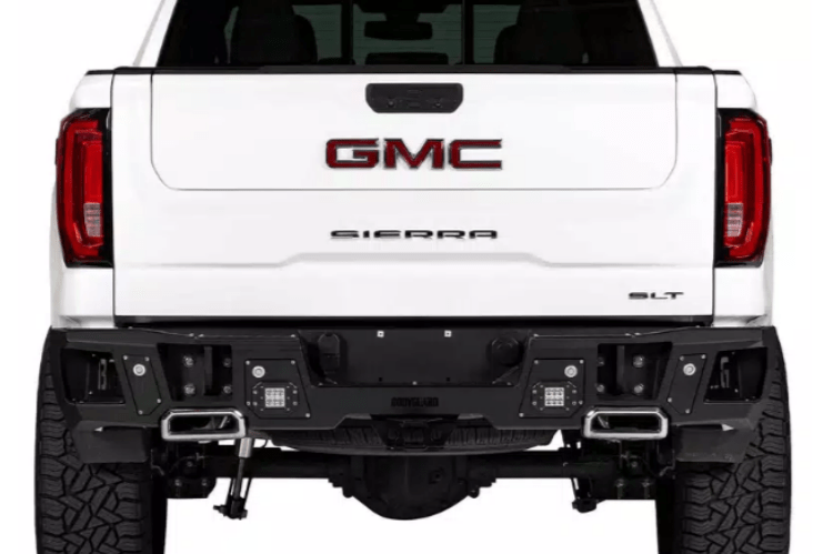 Bodyguard DGC19ANLT GMC Sierra 1500 2019-2024 A2 Rear Bumper No Sensor Light Cutouts Fits Dual Exhaust Only