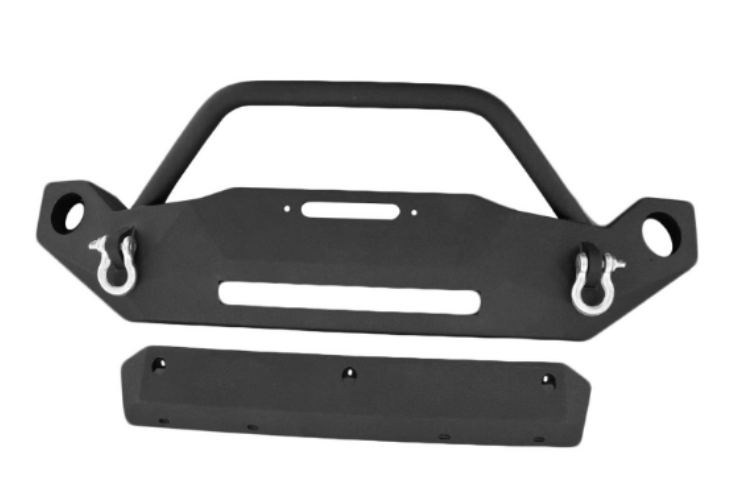 DV8 Offroad Jeep Gladiator JT 2020 Hammer Forged Front Bumper Mid-Length with Fog Light Holes Winch Ready FBSHTB-19