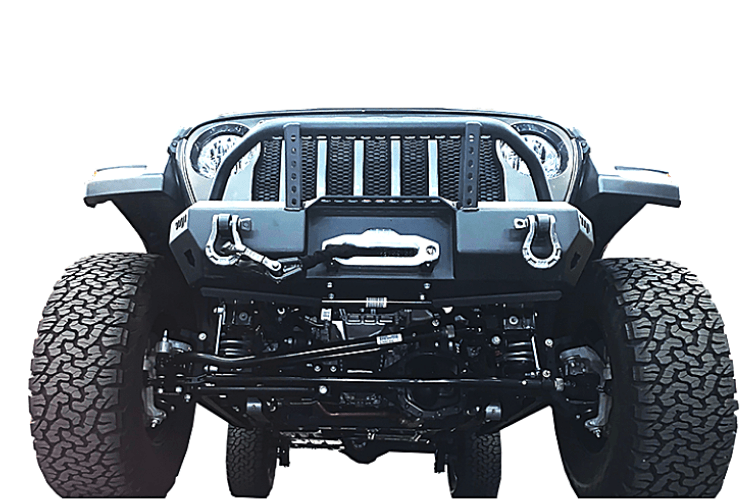 Warrior 6537 Jeep Gladiator JT 2020-2024 MOD Series Front Bumper Stubby With Brush Guard