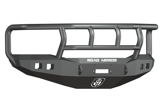 Road Armor 406R2B 2006-2009 Dodge Ram 2500/3500 Front Bumper, Stealth Series, Winch-Ready, Square Fog Light Port, Titan II Guard, Black