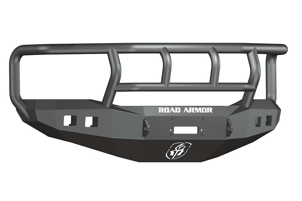 Road Armor 406R2B 2006-2009 Dodge Ram 2500/3500 Front Bumper, Stealth Series, Winch-Ready, Square Fog Light Port, Titan II Guard, Black