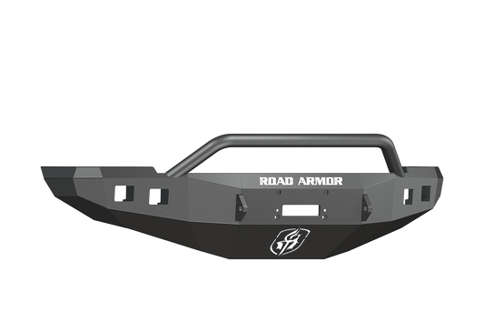 Road Armor 408R4B 2010-2018 Dodge Ram 2500/3500 Front Bumper, Stealth Series, Winch-Ready, Square Fog Light Port, Pre-Runner Guard, Black