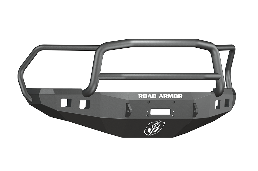 Road Armor Stealth 408R5B 2010-2018 Dodge Ram 2500/3500 Front Winch Ready Bumper Lonestar Guard, Black Finish and Square Fog Light Hole