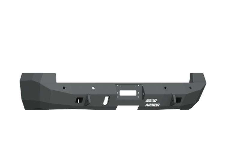 Road Armor 412SDB 2010-2018 Dodge Ram 2500/3500 Stealth Rear Winch Ready Bumper Sensor Dually, Black Finish and Rectangle Fog Light Hole
