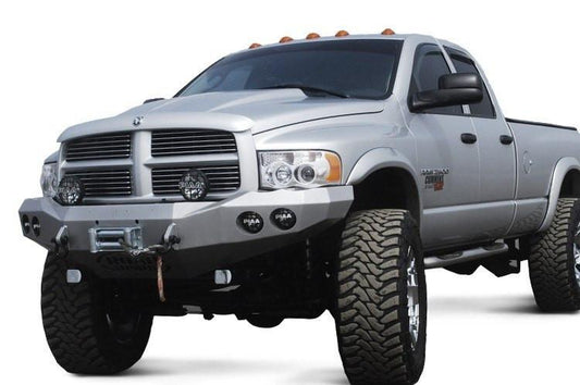 Road Armor 44040B 2003-2005 Dodge Ram 2500/3500 Front Bumper, Stealth Series, Winch-Ready, Black, Round Fog Light Port, Black