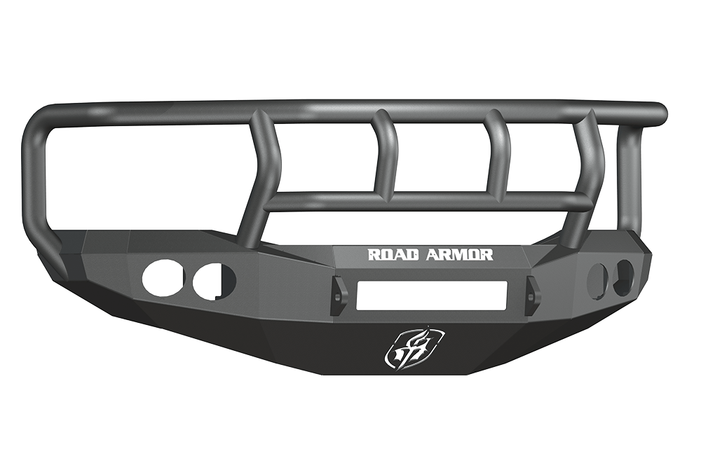 Road Armor 44062B-NW 2006-2009 Dodge Ram 2500/3500 Front Bumper, Non-Winch, Round Fog Light Port, Titan II Guard, Black