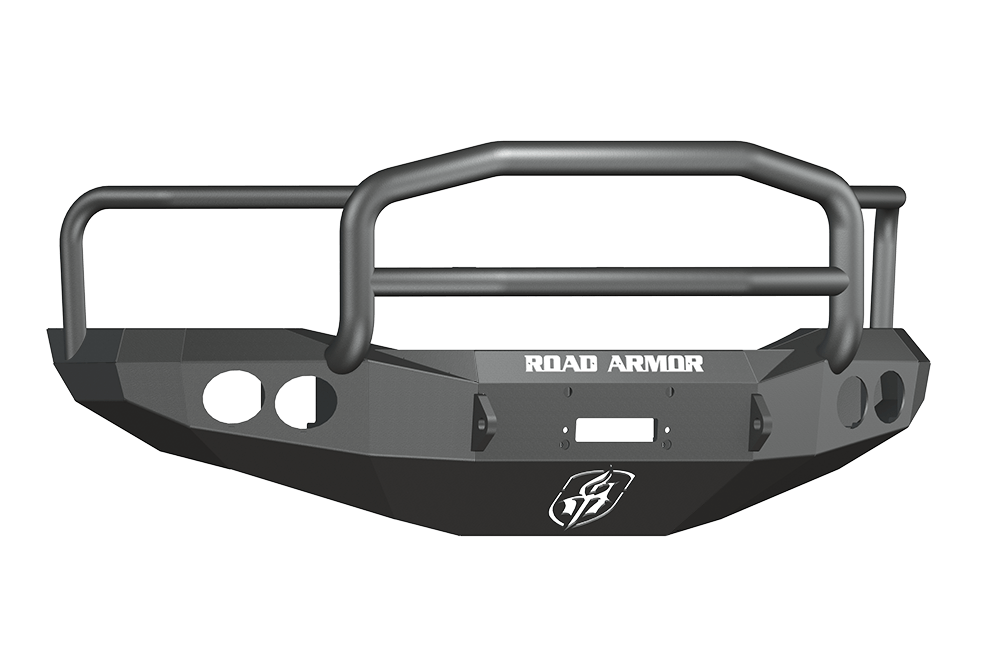 Road Armor 44065B 2006-2009 Dodge Ram 2500/3500 Front Bumper, Black Finish, Lonestar Guard, Stealth Series, Round Fog Light Hole, Winch-Ready