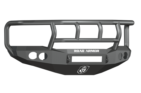 Road Armor 44072B-NW 2006-2008 Dodge Ram 1500 Front Bumper, Black Finish, Titan II Guard, Stealth Series, Round Fog Light Hole, Non-Winch