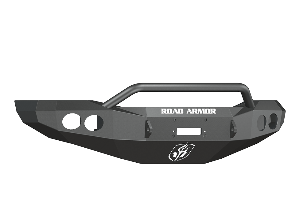 Road Armor 44074B 2006-2008 Dodge Ram 1500 Front Bumper, Black Finish, Pre-Runner Style, Stealth Series, Round Fog Light Hole, Winch-Ready
