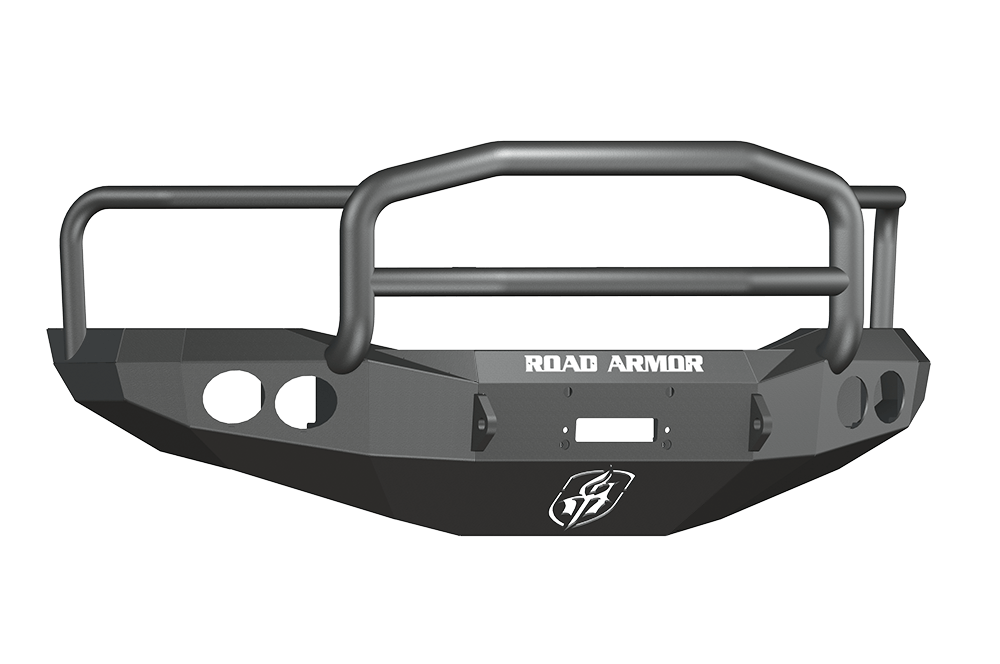 Road Armor 44075B 2006-2008 Dodge Ram 1500 Front Bumper, Black Finish, Lonestar Guard, Stealth Series, Round Fog Light Hole, Winch-Ready
