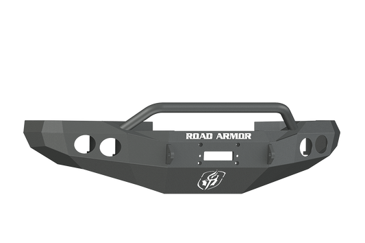 Road Armor 47014B 1997-2002 Dodge Ram 1500 Front Bumper, Black Finish, Pre-Runner Style, Stealth Series, Round Fog Light Hole, Winch-Ready