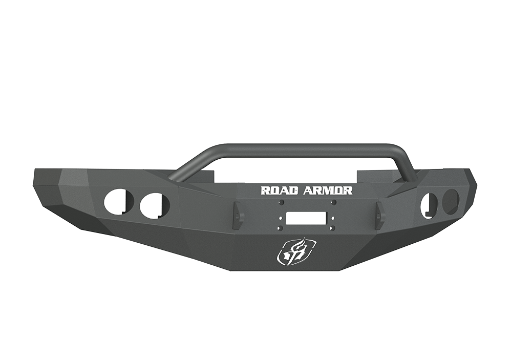 Road Armor 47014B 1997-2002 Dodge Ram 1500 Front Bumper, Black Finish, Pre-Runner Style, Stealth Series, Round Fog Light Hole, Winch-Ready