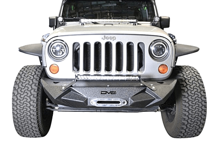DV8 Offroad Jeep Wrangler JL 2018-2024 Front Bumper Mid-Width with Light Bar Mount Winch Ready FBSHTB-24