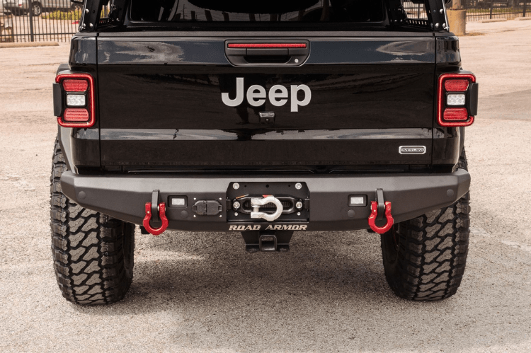 Road Armor Stealth 5203R0B 2020-2022 Jeep Gladiator JT Rear Bumper Winch Ready