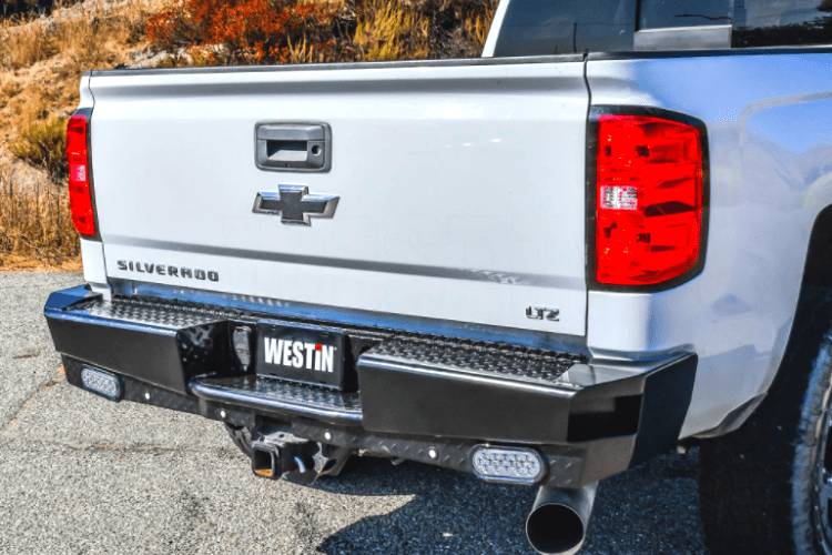 Black HDX Bandit Rear Bumper for 2015-2019 GMC Sierra 2500/3500 from Westin.