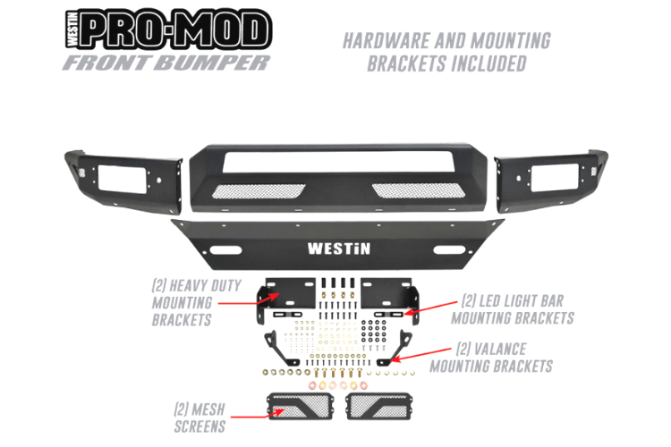 Westin 58-41005 Chevy Silverado 1500 2016-2018 Pro-Mod Front Bumper Non-Winch
