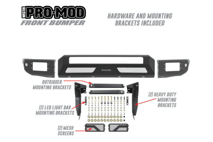 Westin 58-41045 Toyota Tacoma 2016-2023 Pro-Mod Front Bumper Non-Winch