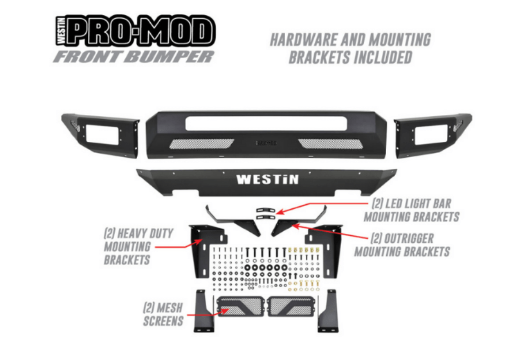 Westin 58-41165 Chevy Silverado 2500/3500 2015-2022 Pro-Mod Front Bumper Non-Winch