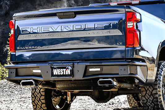 Westin 58-81215 Chevy Silverado 1500 2019-2022 Outlaw Rear Bumper Black Finish