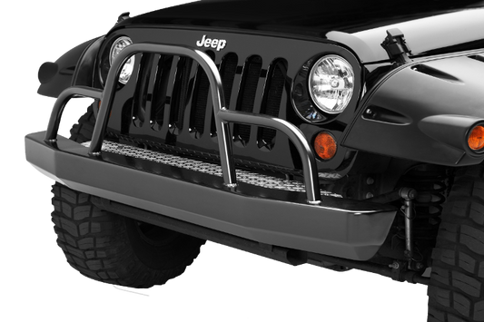 Warrior 59055 Jeep Wrangler JK 2007-2018 Rock Crawler Front Bumper Winch Ready With Brush Guard