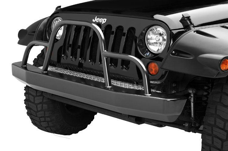 Warrior 59055 Jeep Wrangler JK 2007-2018 Rock Crawler Front Bumper Winch Ready With Brush Guard