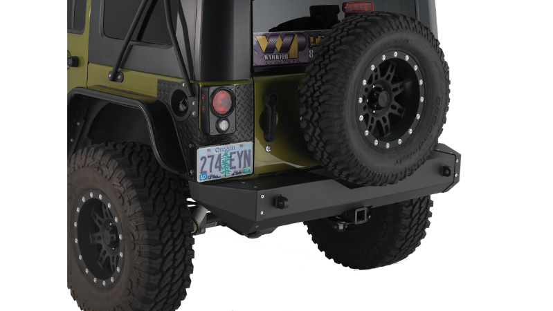 Warrior 593 Jeep Wrangler JK 2007-2018 Rock Crawler Rear Bumper With D-Ring Mounts