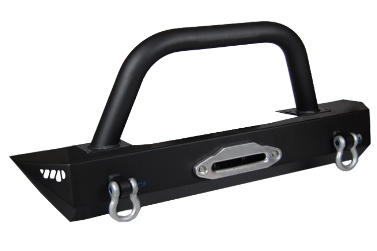 Warrior 59730 Jeep Wrangler JK 2007-2018 Rock Crawler Front Bumper Winch Ready Stubby With 3" Brush Guard