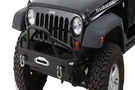 Warrior 59750 Jeep Wrangler JK 2007-2018 Rock Crawler Front Bumper Winch Ready Stubby With Pre-Runner Brush Guard