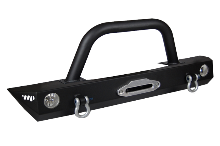 Warrior 59830 Jeep Wrangler JK 2007-2018 Rock Crawler Front Bumper Mid-Width With 3" Brush Guard