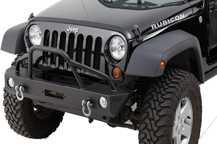 Warrior 59850 Jeep Wrangler JK 2007-2018 Rock Crawler Front Bumper Mid-Width With Pre-Runner Brush Guard