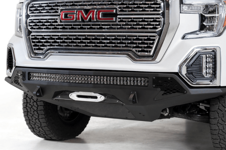 ADD F471423030103 GMC Sierra 1500 2019-2021 Stealth Fighter Front Bumper with Sensor Cutouts Winch Ready