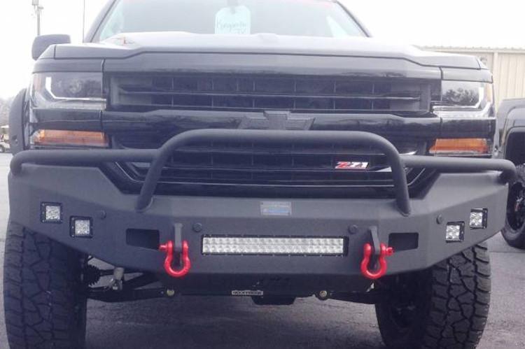 Set Of 2 Front Outer Bumper Brackets For Chevy Silverado 1500 (2016-2018) – Painted Black