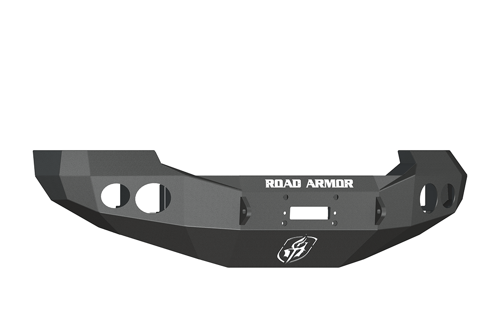 Road Armor 60500B 2005-2007 Ford F250/F350/F450 Superduty, Ford Excursion Front Bumper, Black Finish, No Guard, Stealth Series, Round Fog Light Hole, Winch-Ready