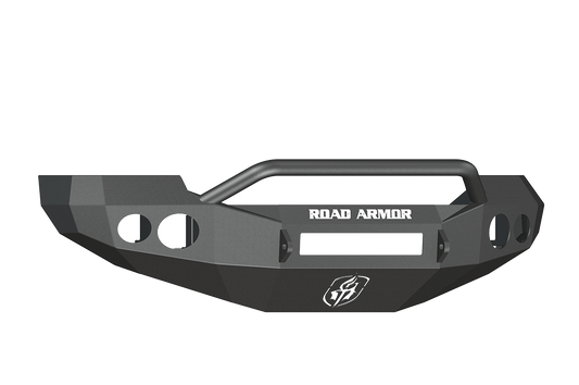 Road Armor 60504B-NW 2005-2007 Ford F250/F350/F450 Superduty, Ford Excursion Front Bumper, Black Finish, Pre-Runner Style, Stealth Series, Round Fog Light Hole, Non-Winch