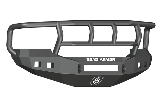 Road Armor 605R2B-NW 2005-2007 Ford F250/F350/F450 Superduty, Ford Excursion Front Bumper, Black Finish, Titan II Guard, Stealth Series, Square Fog Light Hole, Non-Winch